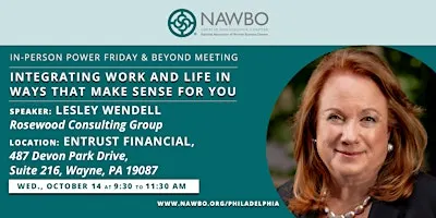 NAWBO PF&B's "Integrating Work and Life in Ways that Make Sense for YOU"