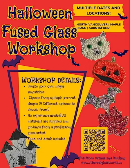HALLOWEEN "Glass and Grounds" Fused Glass Workshop- Maple Ridge