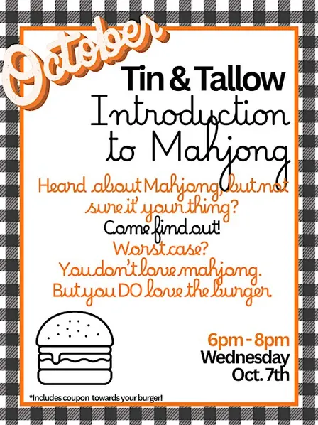 Introduction to Mahjong- Tin & Tallow, Hilton Head
