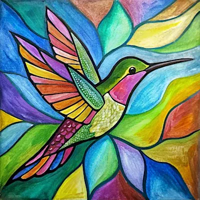 Paint & Sip Night – Stained Glass Hummingbird | South Brisbane