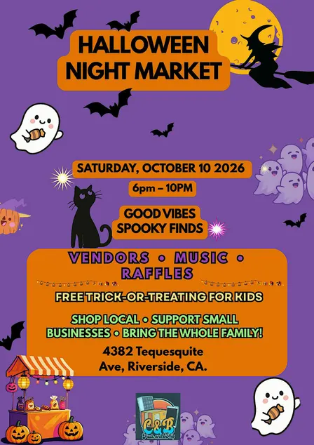 Halloween Night Market with vendors, music and free trick or treating.
