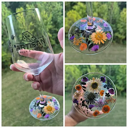 Halloween Pressed Flower Wine Glass Class