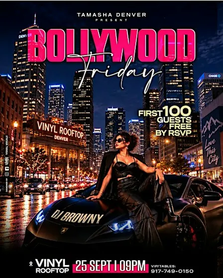GARBA X BOLLYWOOD @ VINYL ROOFTOP DENVER - BOLLYWOOD DESI PARTY