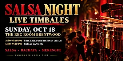 Salsa Night at The Rec Room Brentwood | Live Timbales | Oct 18