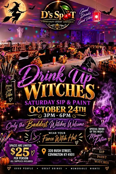 Drink Up Witches Sip and Paint Event