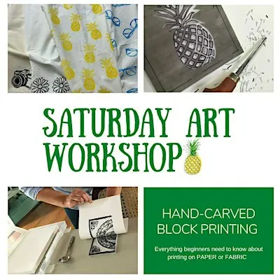 Hand-carved Block Printing on PAPER or FABRIC