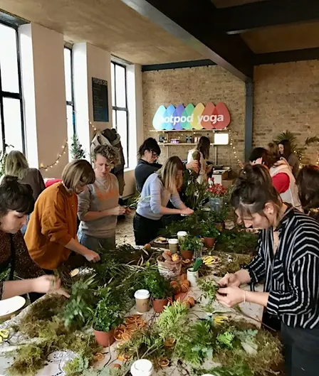 Winter Wreath Making Workshop at the fabulous Hotpod Yoga studio. Margate.