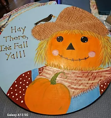 Pumpkin Scarecrow Doorhanger Paint Party