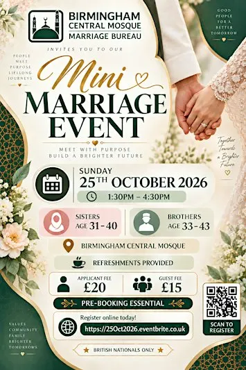 Mini Marriage Event: Sisters aged 31–40 and Brothers aged 33–43