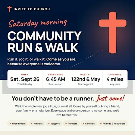 Invite to Church Monthly Run