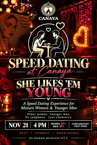 Speed Dating Experience for Mature Women 50+ & Younger Men 30+