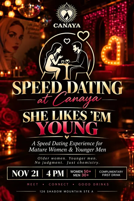 Speed Dating Experience for Mature Women 50+ & Younger Men 30+