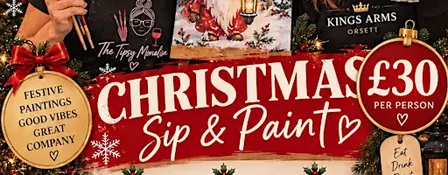 Christmas Theme Sip&Paint Kings Arms Orsett 10th December