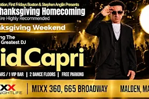 Thanksgiving Homecoming Party (black attire recommended) w/DJ Kid Capri!!!