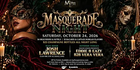 Saturday Night at Myth Nightclub - Masquerade Night | 10.24.26