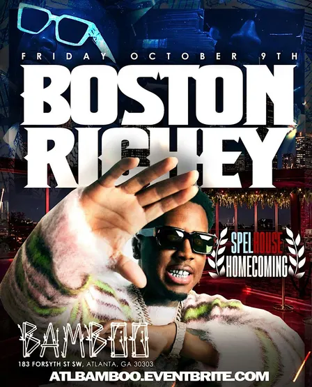 BOSTON RICHEY PERFORMING LIVE OCTOBER 9TH @ BAMBOO SPELHOUSE HOMECOMING