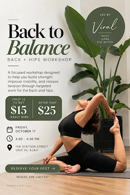 Back to Balance: A Back + Hips Workshop