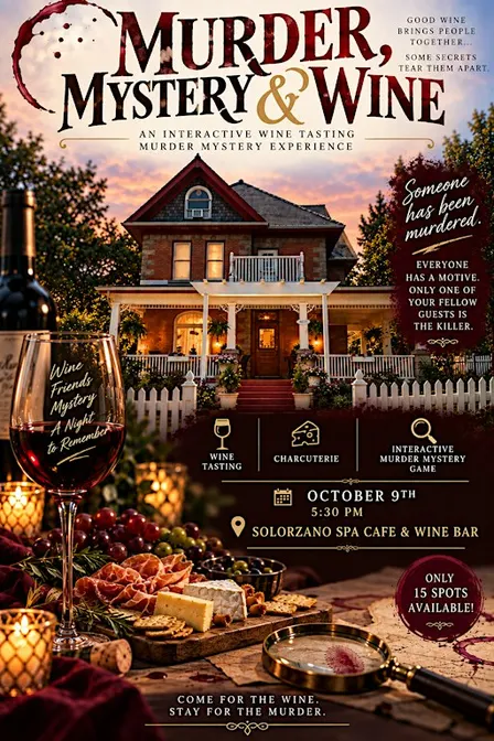 Murder mystery and wine