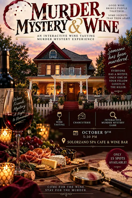 Murder mystery and wine