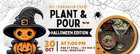 Plant and Pour | Wine Glass Terrarium Event in Mtl (Halloween Edition)