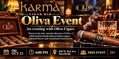 Oliva Cigar Event at Karma Cigar Bar - Friday, October 23, 2026