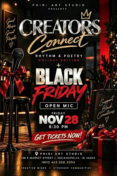 Open Mic Rhythm & Poetry Holiday Edition | Creators Connect: Black Friday