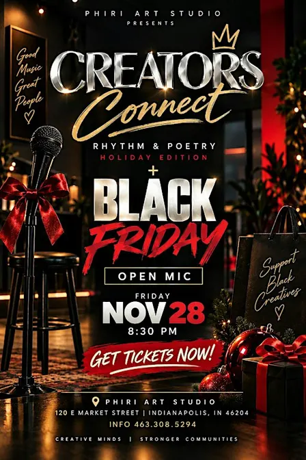 Open Mic Rhythm & Poetry Holiday Edition | Creators Connect: Black Friday