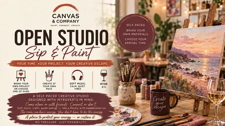 Open Studio Sip & Paint @ Canvas & Company | WPB | Age 10+ Recommended