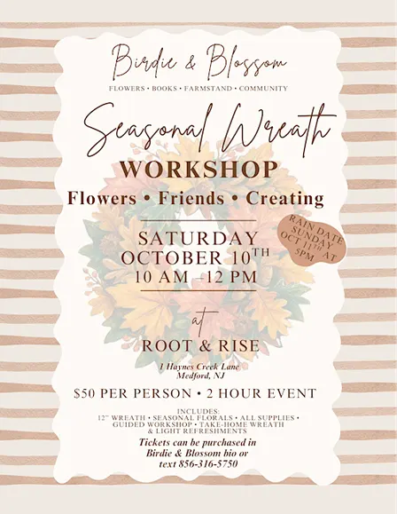 Birdie & Blossom Seasonal Wreath Workshop