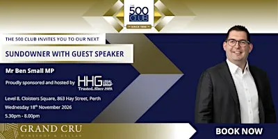 The 500 Club Sundowner sponsored by HHG Legal
