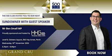 The 500 Club Sundowner sponsored by HHG Legal
