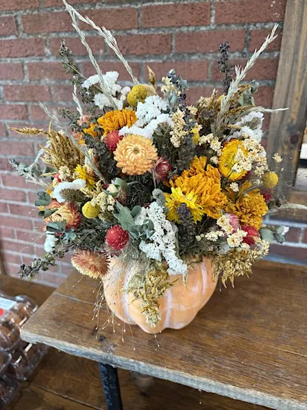 Dried Flower Pumpkin Arrangement Workshop
