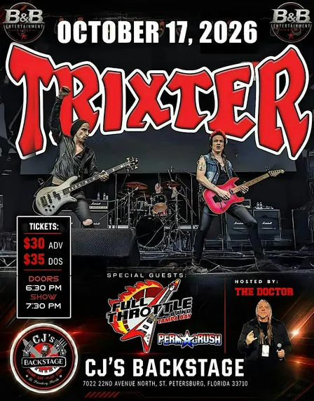 TRIXTER with Special Guest Full Throttle Band Tampa Bay & Permacrush