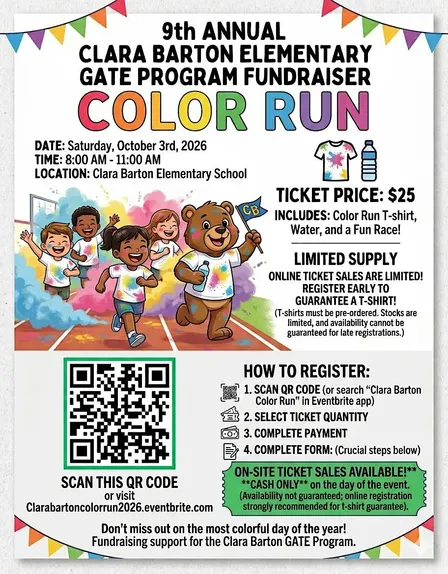 Clara Barton's 9th Annual GATE Color Run!