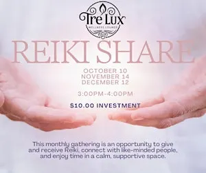 Monthly Reiki Share at Tre Lux Wellness Lounge