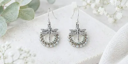 Create your own beaded dragonfly earrings