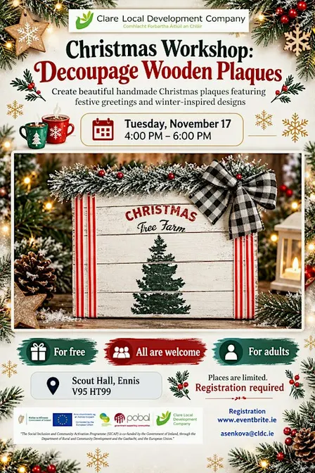 Christmas Workshop: Decoupage Wooden Plaques