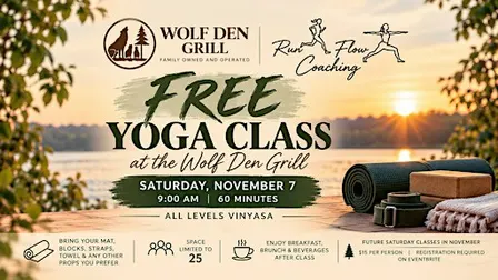 Free Vinyasa Yoga Class at The Wolf Den Grill