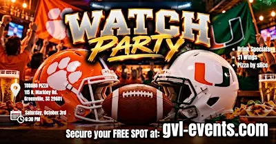 Clemson vs Miami Watch Party!