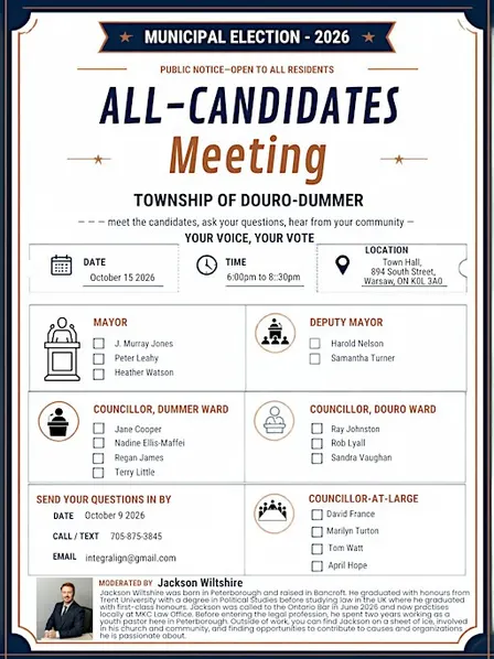 Douro-Dummer All-Candidates Meeting: One Election. More Than One Conversati