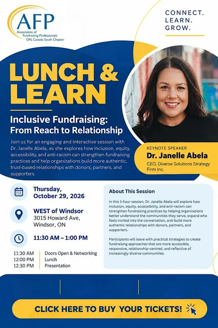 AFP Canada South Presents Lunch & Learn "Inclusive Fundraising"