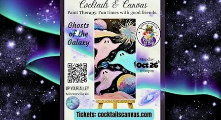 Ghosts of the Galaxy Cocktails & Canvas Fun Paint & Sip Halloween Art Event