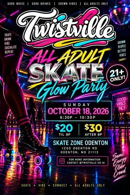 All Adult Skate Glow Party