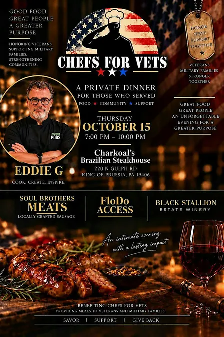 Chefs for Vets Private Dinner featuring Chef Eddie G