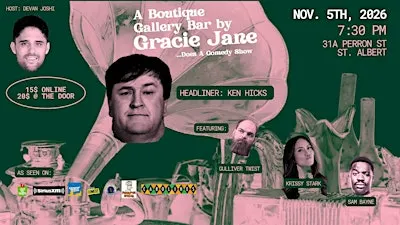 A Boutique Gallery Bar by Gracie Jane… Does A Comedy Show