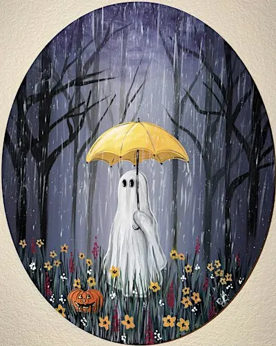 Dreary Ghost Canvas OR Wood Sign Painting at Downhill Brewing - Parker