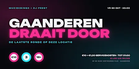 GAANDEREN DRAAIT DOOR – Bingo Disco Night