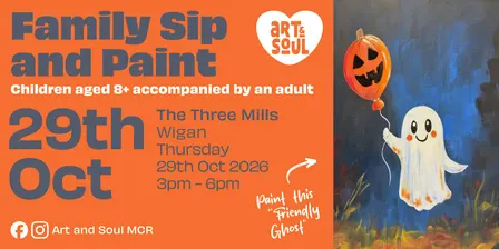 Family Sip and Paint Event at The Three Mills, Cotton Works, Wigan