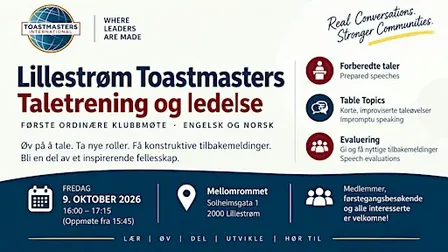 Lillestrøm Toastmasters — Speaking & Leading / Taletrening og ledelse
