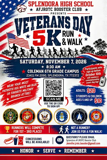 Splendora AFJROTC Veterans Day 5k